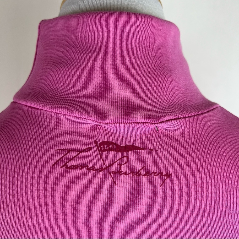 Vintage Thomas Burberry Turleneck Long Sleeve Top Pink Size S 100% Cotton - Picture 5 of 9